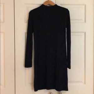 Black mock neck dress
